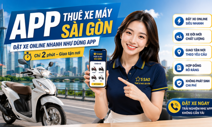 App thuê xe máy Sài Gòn - Đặt xe online chỉ 2 phút mà không cần tải app nặng máy